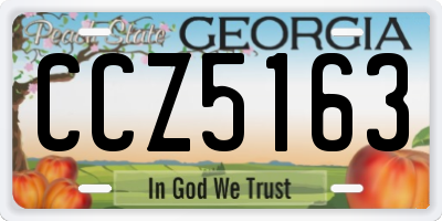 GA license plate CCZ5163