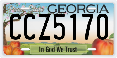 GA license plate CCZ5170