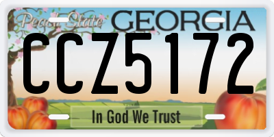 GA license plate CCZ5172