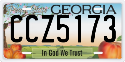 GA license plate CCZ5173