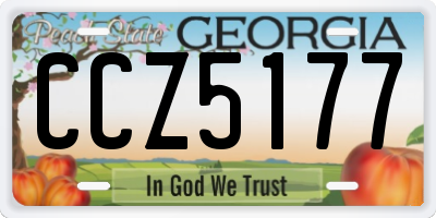 GA license plate CCZ5177