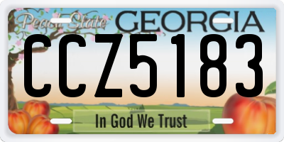 GA license plate CCZ5183