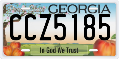 GA license plate CCZ5185