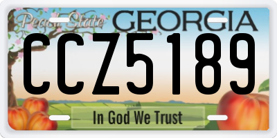 GA license plate CCZ5189