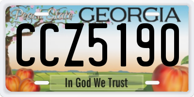 GA license plate CCZ5190