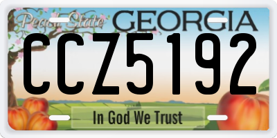 GA license plate CCZ5192