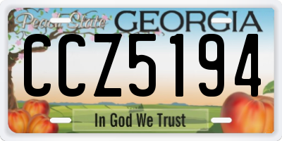 GA license plate CCZ5194