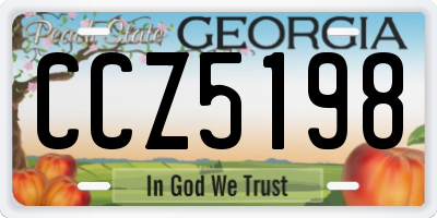 GA license plate CCZ5198