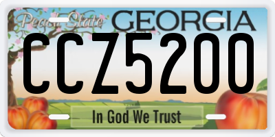 GA license plate CCZ5200