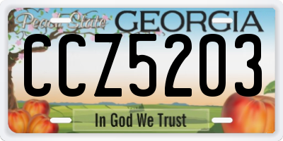 GA license plate CCZ5203