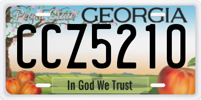 GA license plate CCZ5210