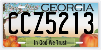 GA license plate CCZ5213