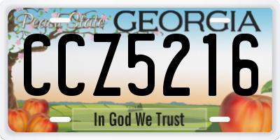 GA license plate CCZ5216