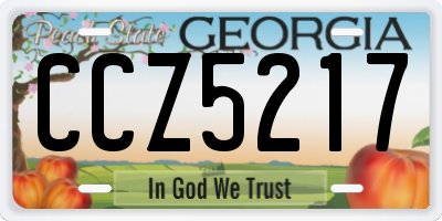 GA license plate CCZ5217