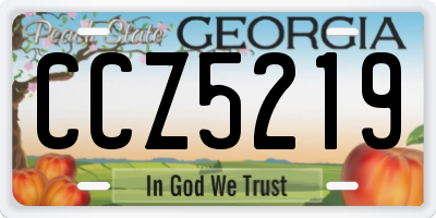 GA license plate CCZ5219