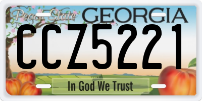 GA license plate CCZ5221