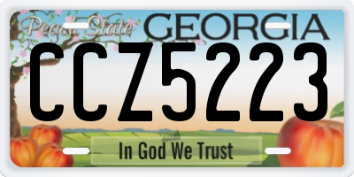 GA license plate CCZ5223