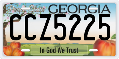 GA license plate CCZ5225