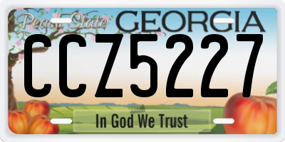 GA license plate CCZ5227