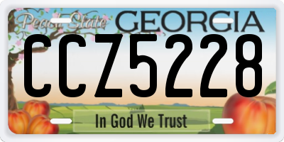 GA license plate CCZ5228