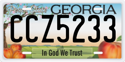 GA license plate CCZ5233