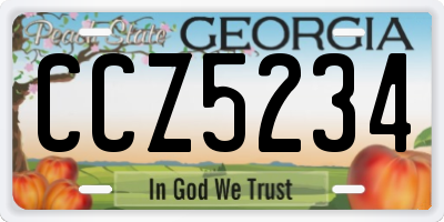 GA license plate CCZ5234