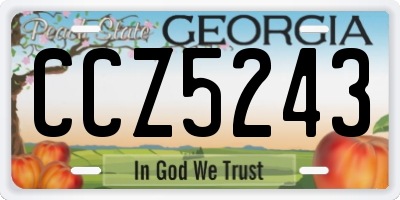 GA license plate CCZ5243