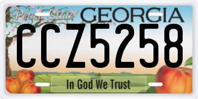 GA license plate CCZ5258