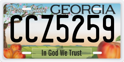 GA license plate CCZ5259