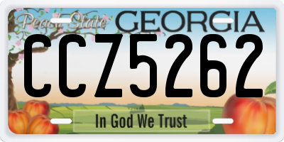 GA license plate CCZ5262