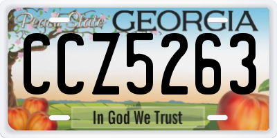 GA license plate CCZ5263
