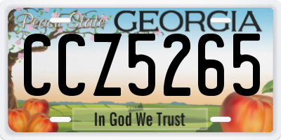 GA license plate CCZ5265
