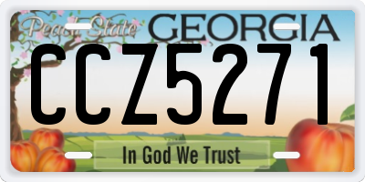 GA license plate CCZ5271