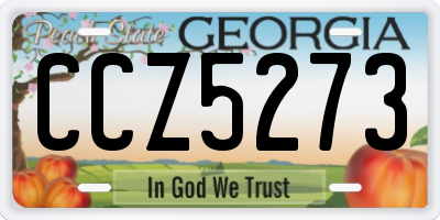 GA license plate CCZ5273