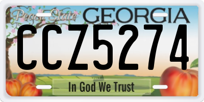 GA license plate CCZ5274