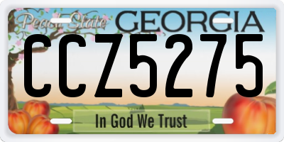 GA license plate CCZ5275