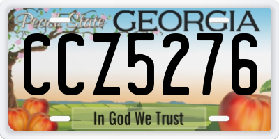 GA license plate CCZ5276