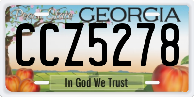 GA license plate CCZ5278