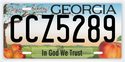 GA license plate CCZ5289