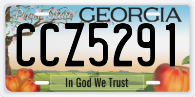 GA license plate CCZ5291