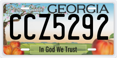 GA license plate CCZ5292