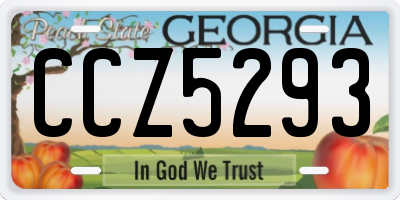 GA license plate CCZ5293