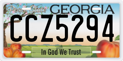 GA license plate CCZ5294