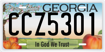 GA license plate CCZ5301