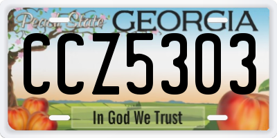 GA license plate CCZ5303