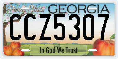 GA license plate CCZ5307