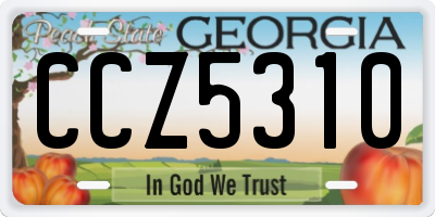 GA license plate CCZ5310