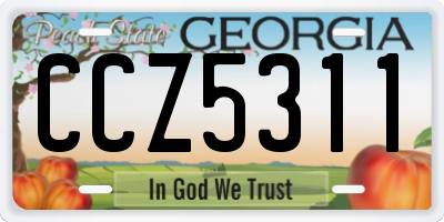 GA license plate CCZ5311