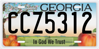 GA license plate CCZ5312