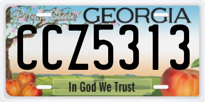 GA license plate CCZ5313